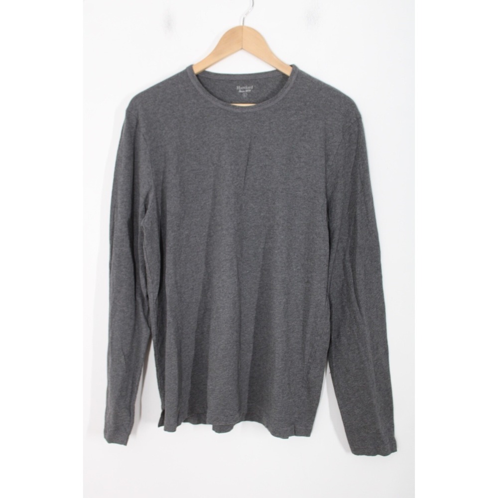 Hartford L Gray Cotton Long Sleeve Tee Shirt